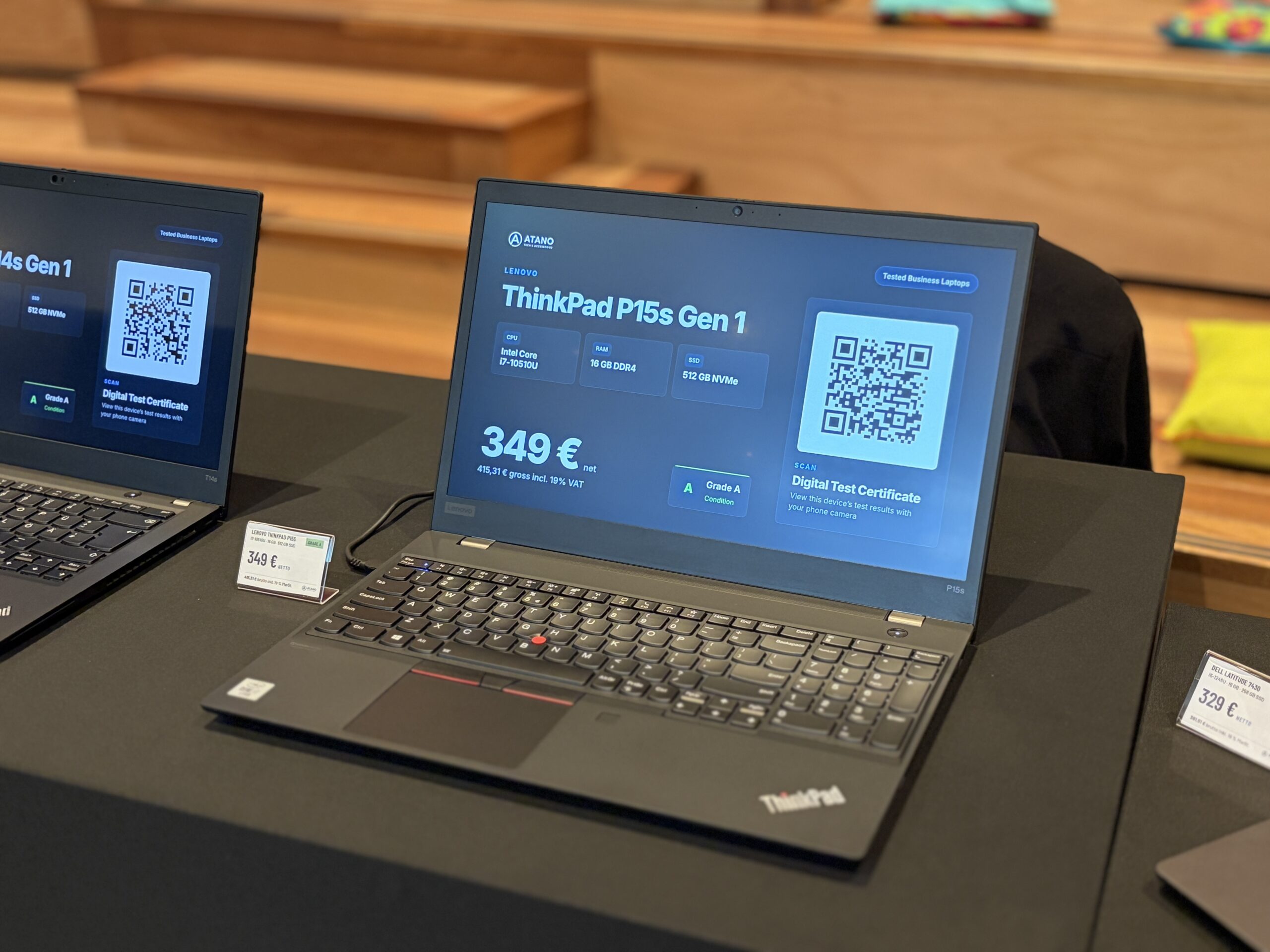Digitaler toolstar-Prüfbericht eines refurbished Laptops auf dem Smartphone